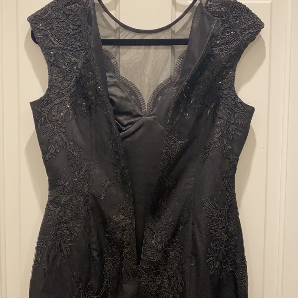 Vince Camuto Black Mesh & Sequin Dress LBD Little Black Dress Size 6 WORN ONCE - Picture 9 of 16